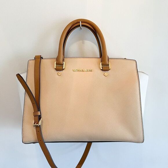 MICHAEL Michael Kors Cream and Tan Crossbody Bag - Picture 2 of 9